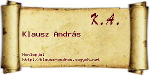 Klausz András névjegykártya